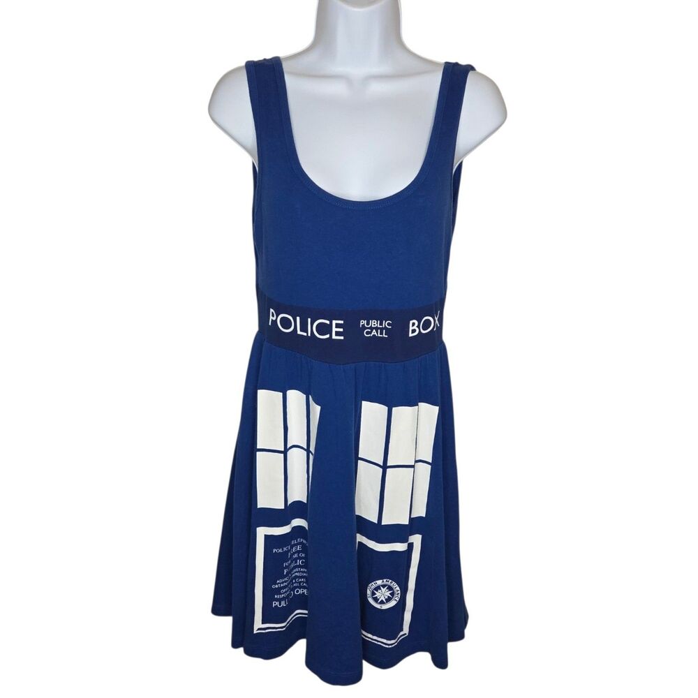 Her Universe Doctor Who TARDIS Tank Skater Dress (GUC, Size S)